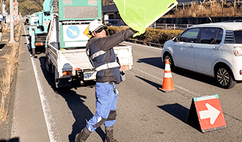 道路工事の警備